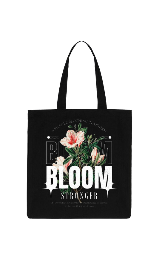 BLOOM Back text tote bag Black 94