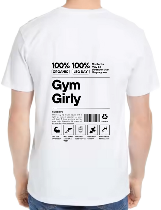 Leg Day Back text One Size t- shirt White Back 93