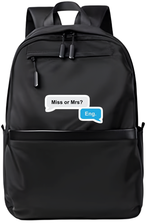 name School Back bag bag Miss or Mrs 97