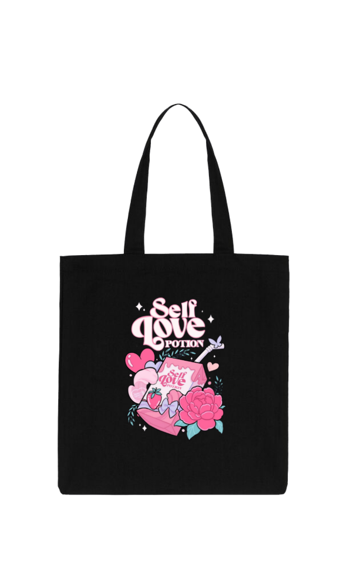 Self Love POTION tote bag Black 97