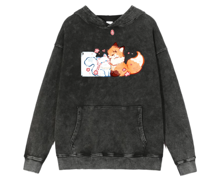 cat Oversize Hoodie Washed 97