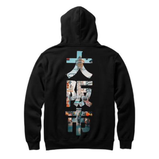 大阪市 Back text oversize hoodie back 97