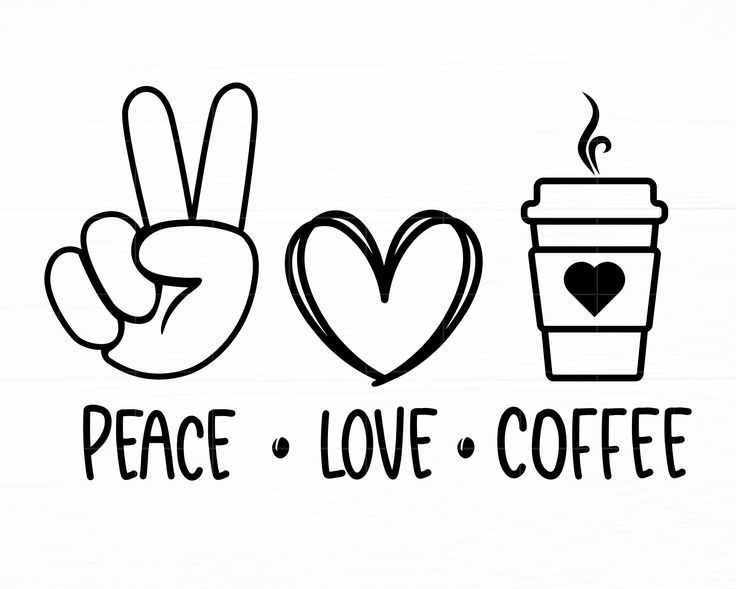 Sticker coffee PEACE LOVE COFFEE 98