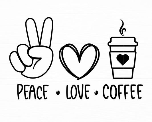 Sticker coffee PEACE LOVE COFFEE 98