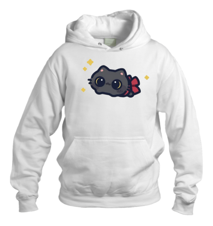 cat Oversize Hoodie White 98