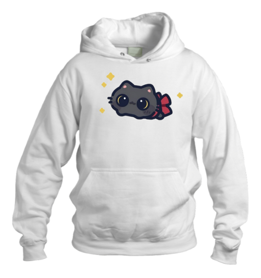 cat Oversize Hoodie White 98