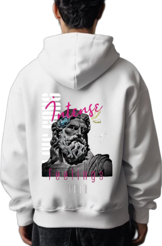 Intense Back text oversize hoodie White back 98