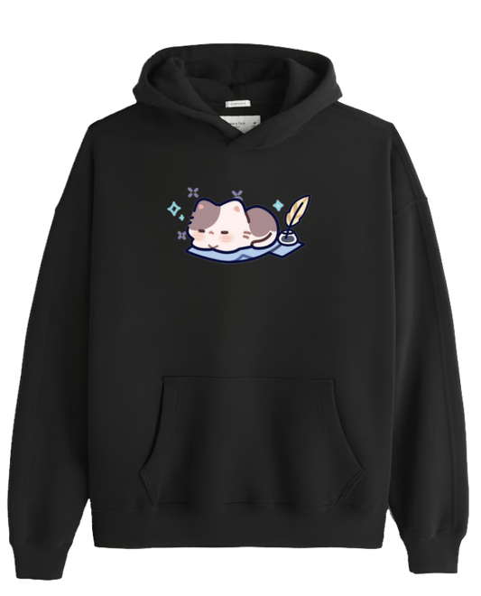 cat Oversize Hoodie Black 98