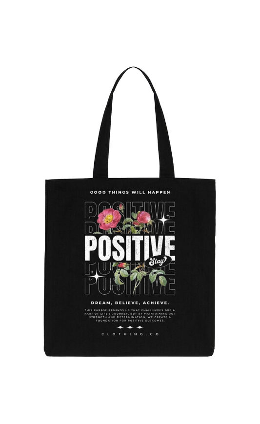POSITIVE Back text tote bag Black 95