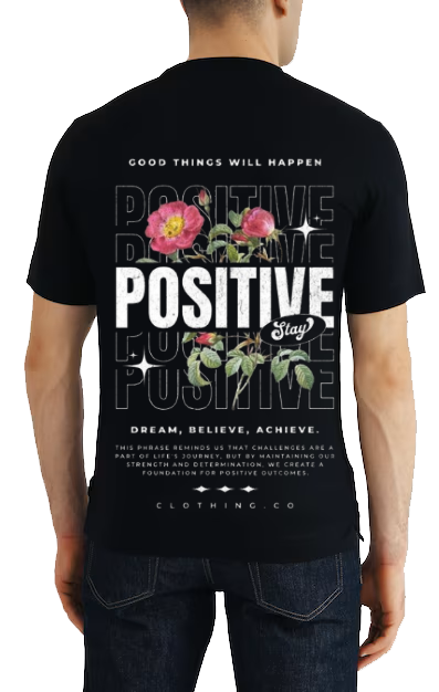 GOOD THINGS WILL HAPPEN Back text One Size t- shirt Black Back 94