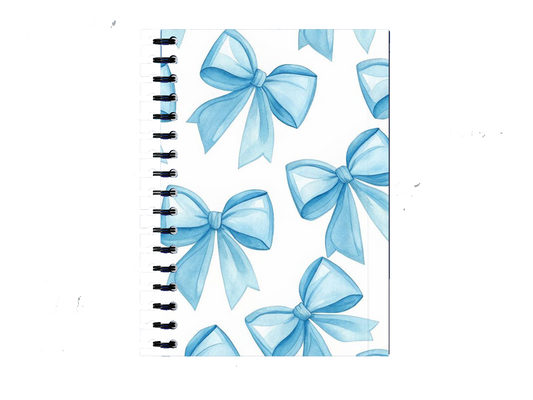 Notebook Watercolor Blue Bows 99