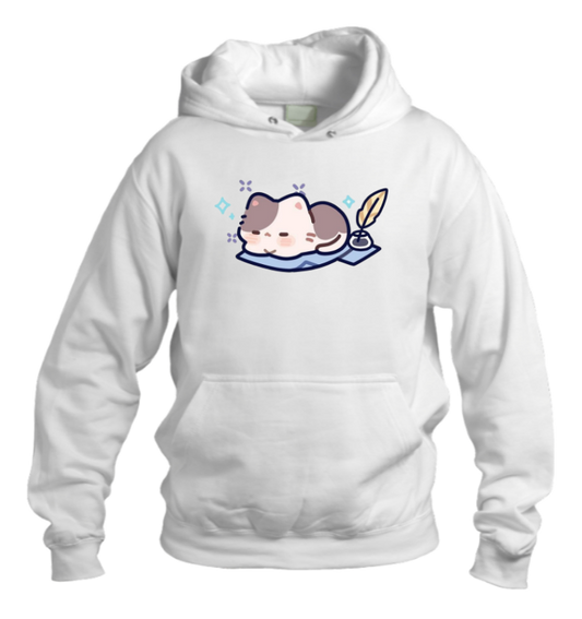 cat Oversize Hoodie White 99