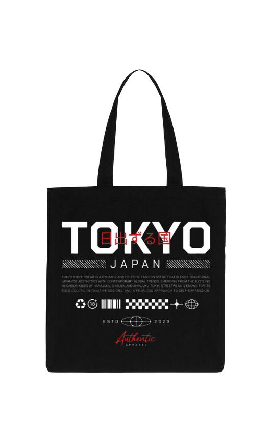 TOKYO Back text tote bag Black 96