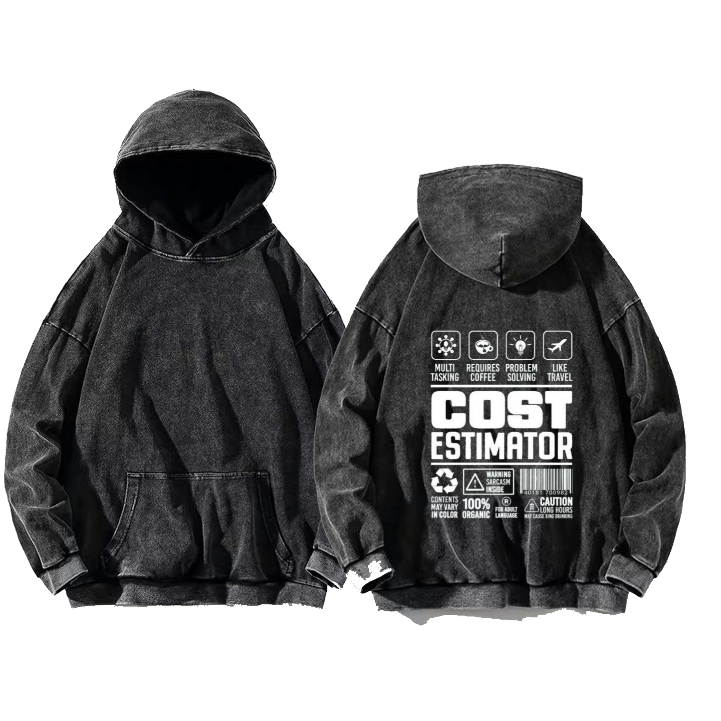 ENGINEER oversize hoodie Washed back 99