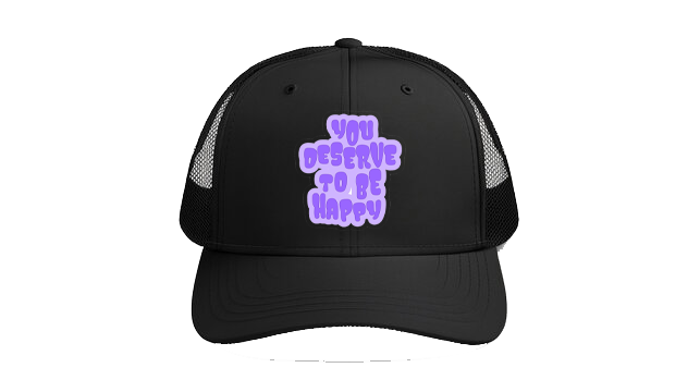 Baseball cap Black YOU DESERVE TO BE HAPPY 145