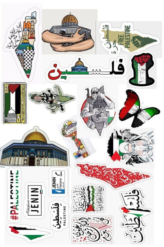 Free Palestine Aesthetic Stickers Pack, Al-Aqsa Mosque, Palestinian Flag, and Solidarity Quotes Waterproof Vinyl Decals for Journaling, Scrapbooking, Laptop, and Water Bottles