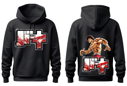 Anime baki oversize hoodie Black Back 18