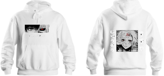 okyo Ghoul One Size hoodie White Back 9