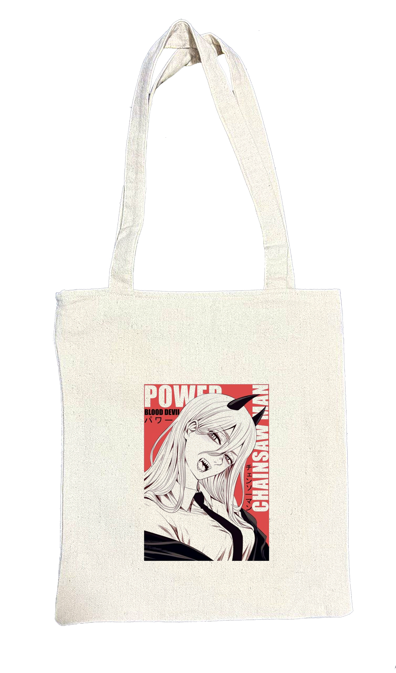 Chainsaw Man tote bag beige 12