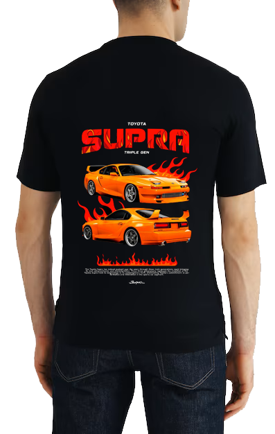 Toyota Supra Car t- shirt One Size Black Back 7