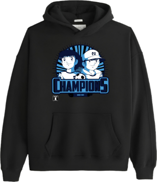 Captain Tsubasa Over Size hoodie Black 9