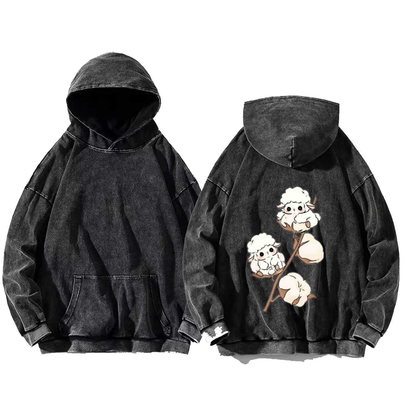 With pockets One Size hoodie Washed Back 9
