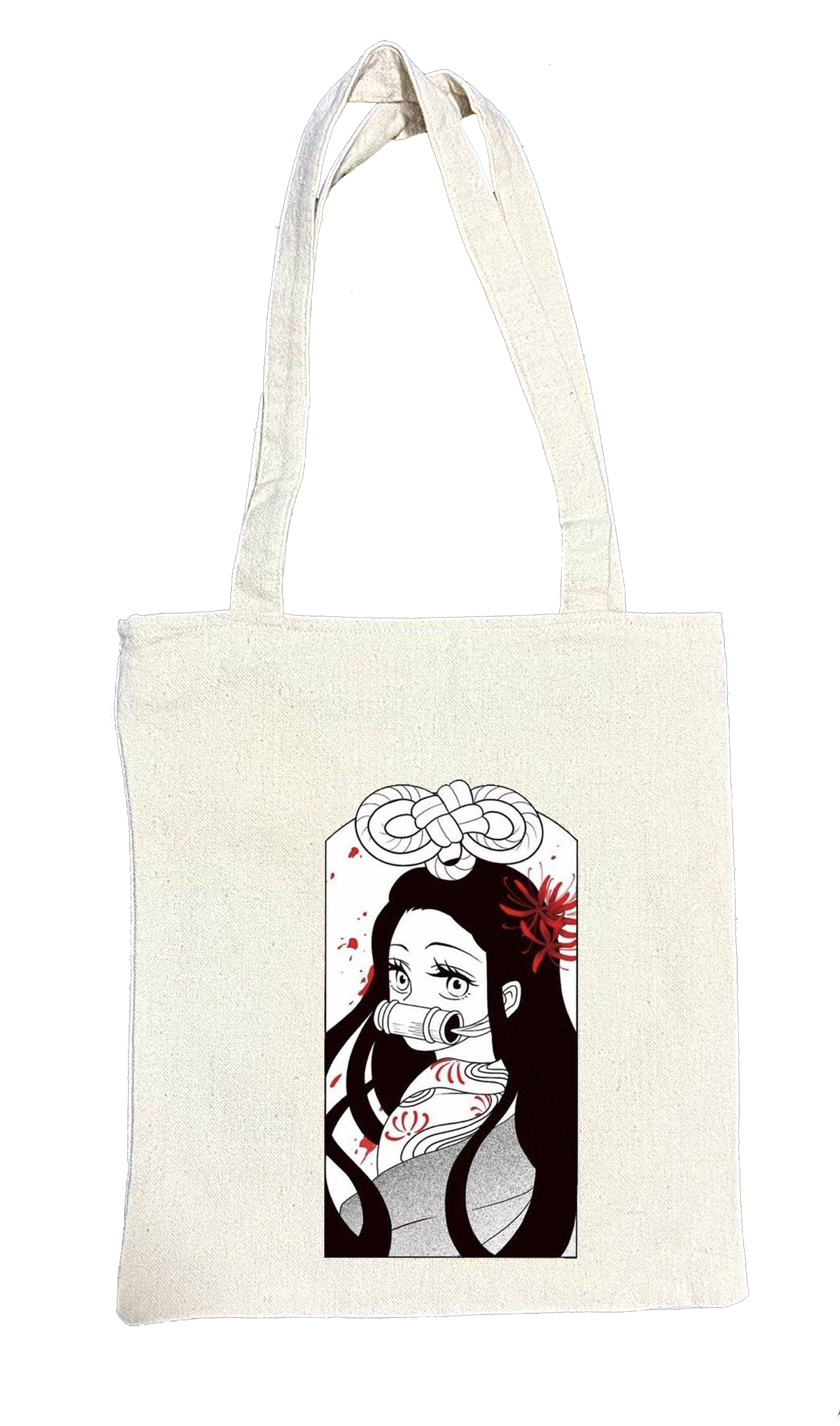 Anime Demon slayer nezuko tanjiro tote bag Beige 9