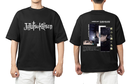 tjujutsu kaisen GOJO Oversize t- shirt Black Back  9