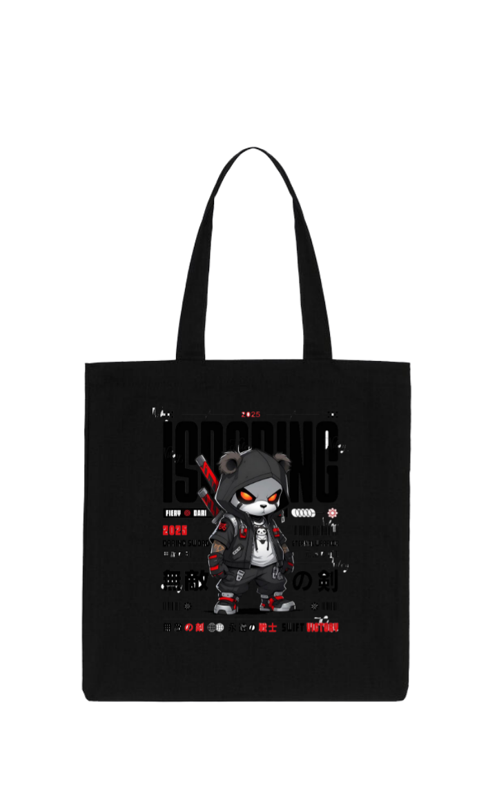 Ninja Panda tote bag Black 9