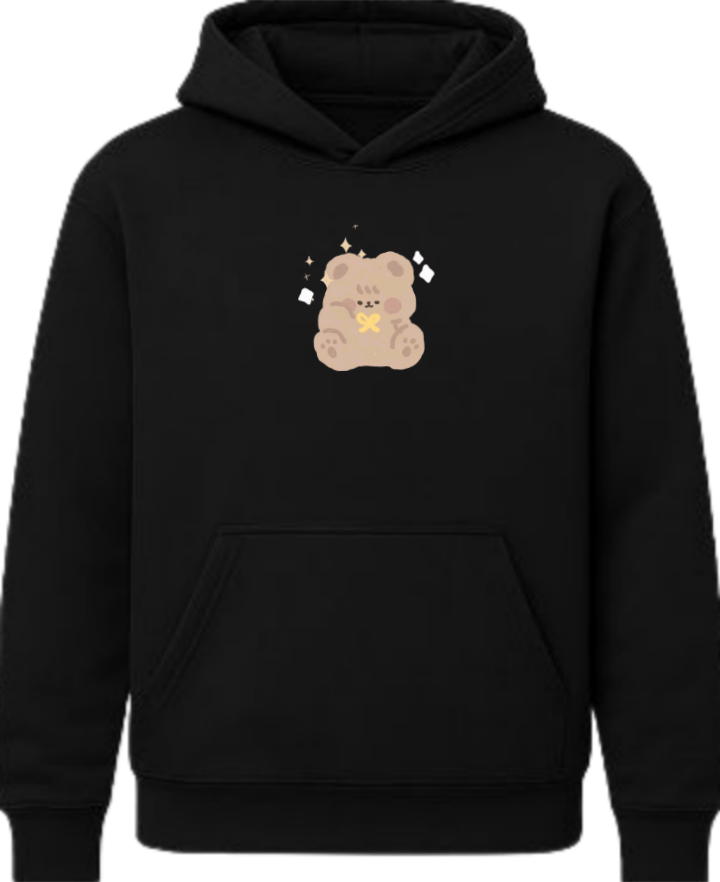 bear Oversize Hoodie Black 9