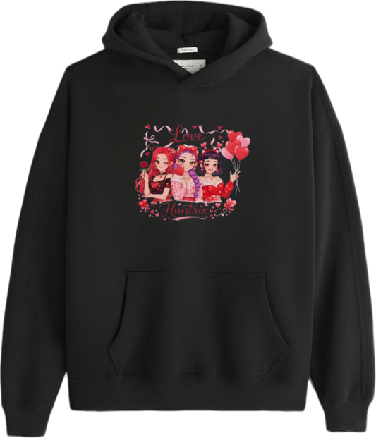 Hunterix kpop Oversize  Hoodie Black 9