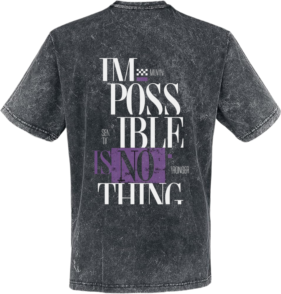 TM POSS IBLE IS NO THING t- shirt Over Size Washed Back 9