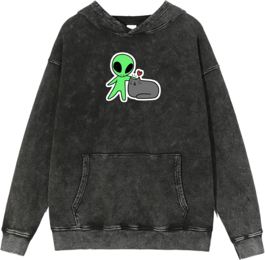aliens Oversize Hoodie Washed gray 9