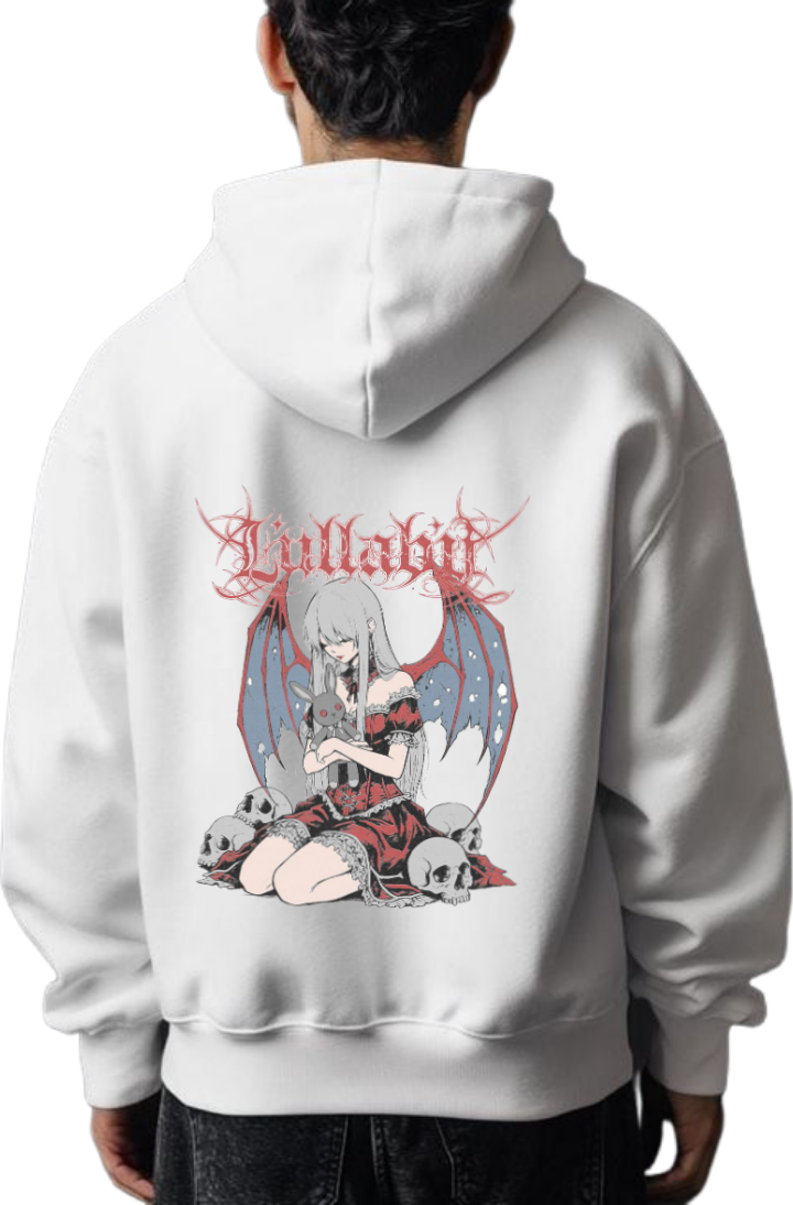 Goth Oversize Hoodie White Back 9