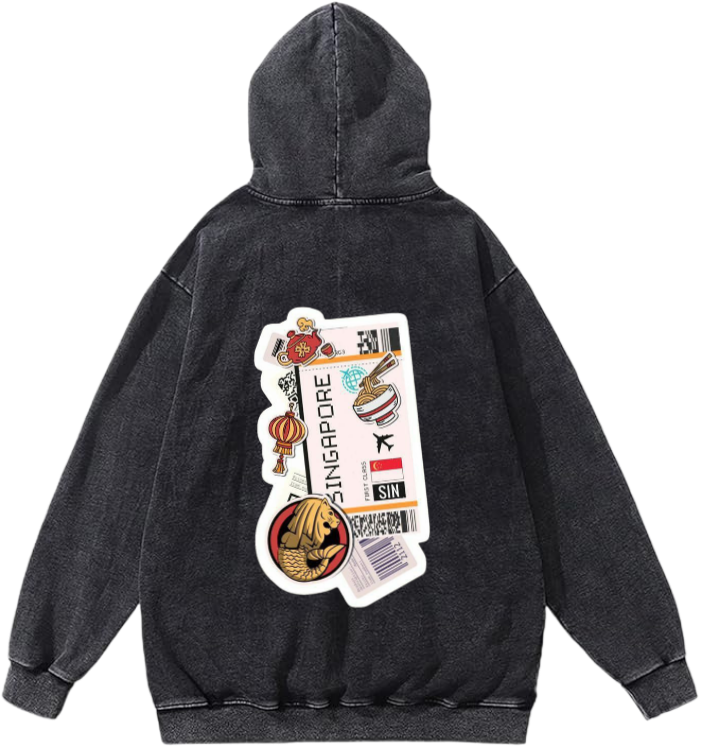 travel travellar Oversize Hoodie Washed gray Back 9