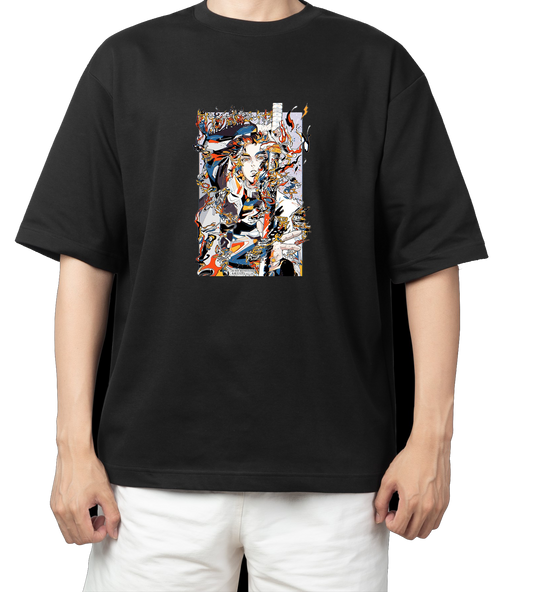 Anime Demon slayer nezuko tanjiro t- shirt Oversize Black 9