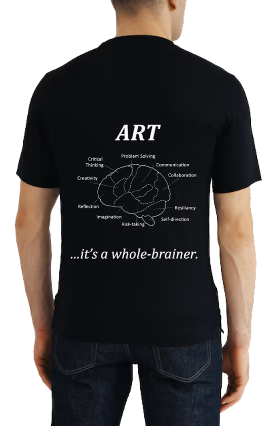 ART  Back text One Size t- shirt Black Back 123