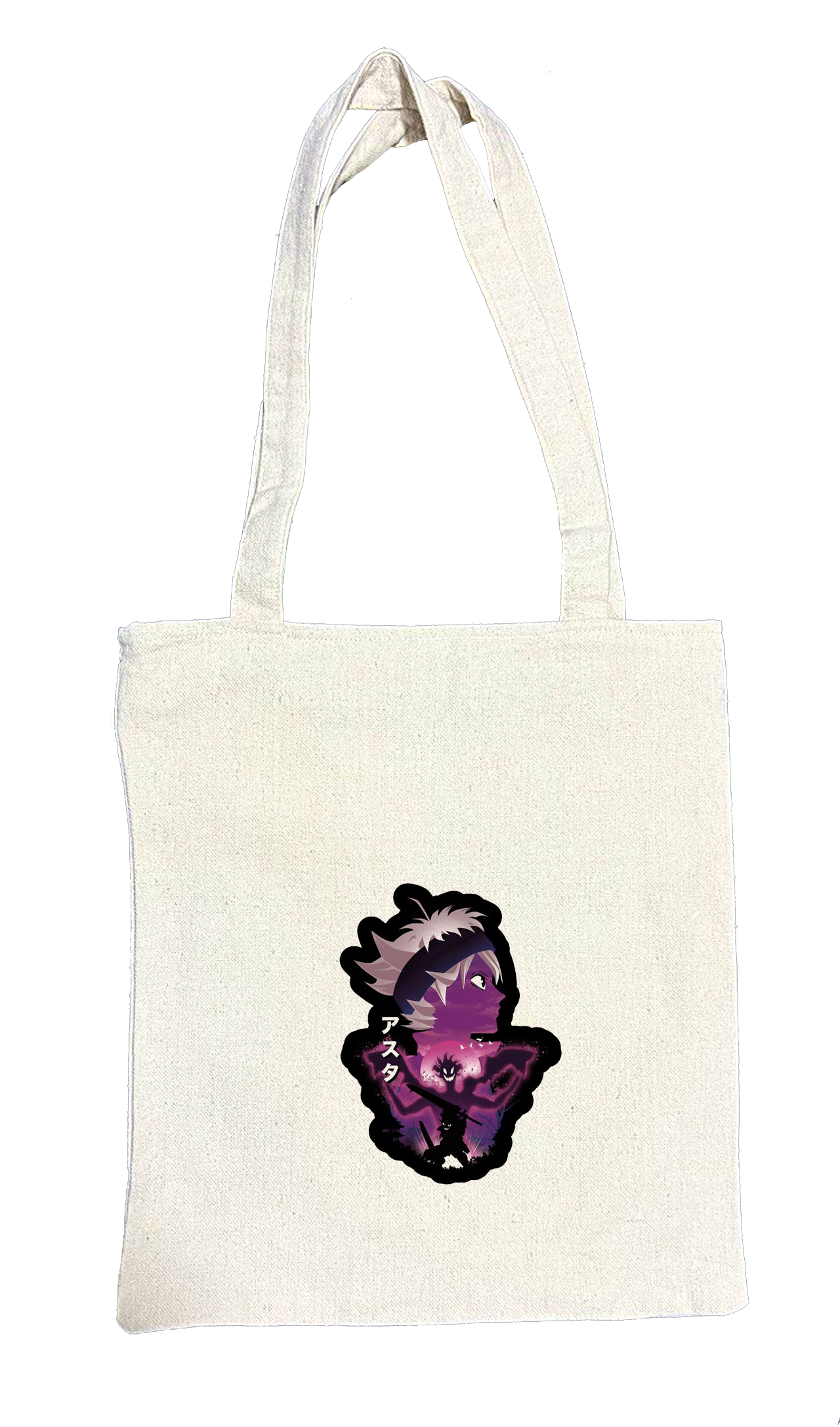 Black clover tote bag beige 3