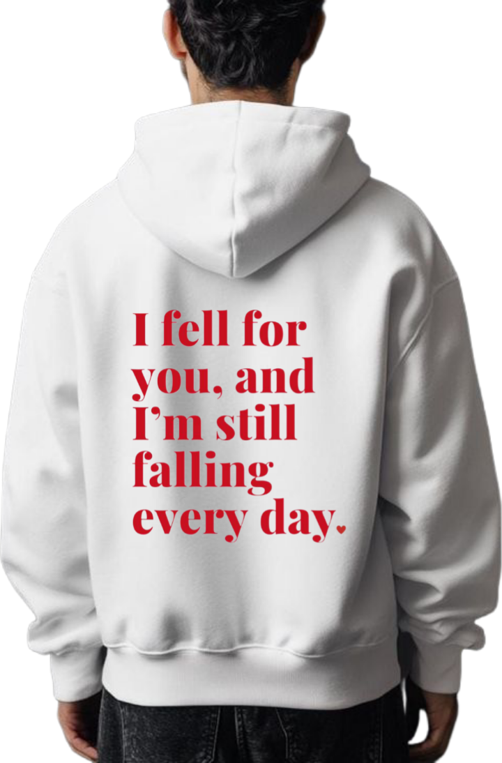 VaIentine coupIe Oversize Hoodie White Back 10