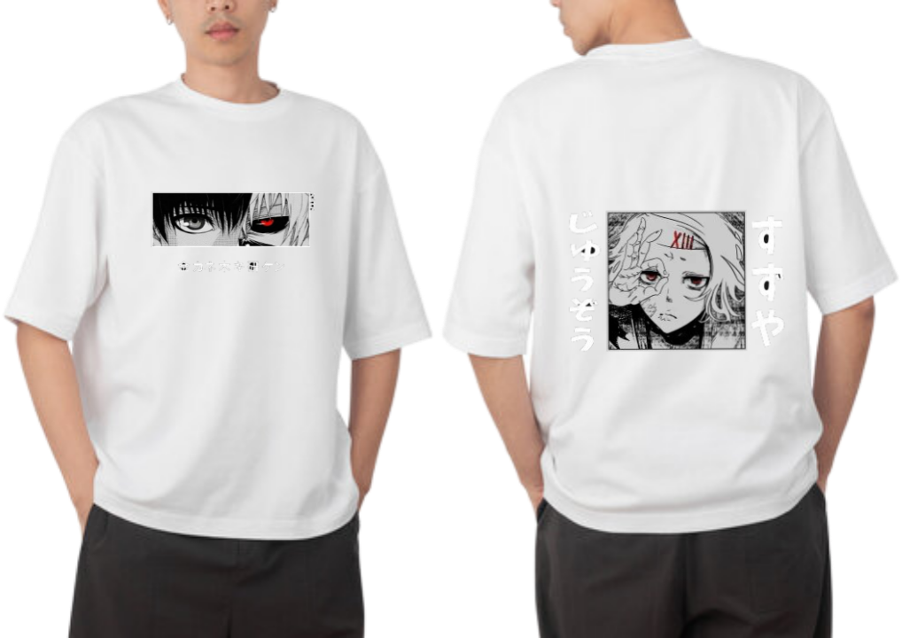 Tokyo ghoul t- shirt One Size White Back 9