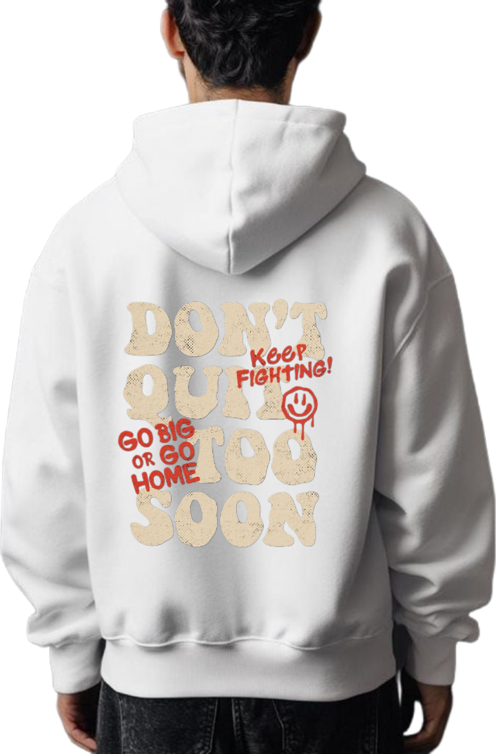 GO BIG OR GO HOME Over Size hoodie White Back 49