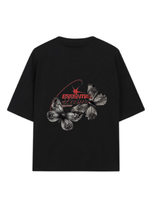 butterflies t- shirt Black Back 9