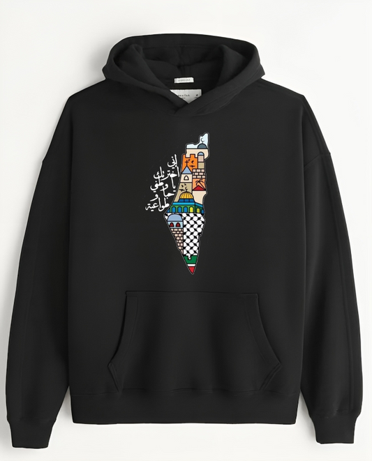 Palestine One Size hoodie Black 9
