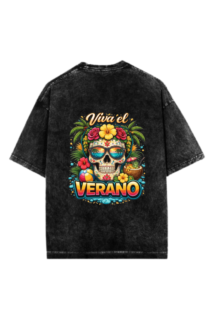 Summer Vibes One Size t- shirt Washed Back 9