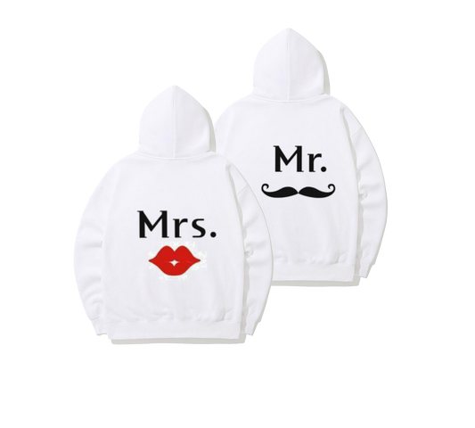 VaIentine coupIe Oversize Hoodie Cables White Back 9