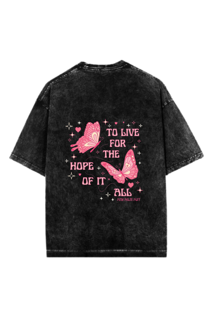 butterflies One Size t- shirt Washed Back 9