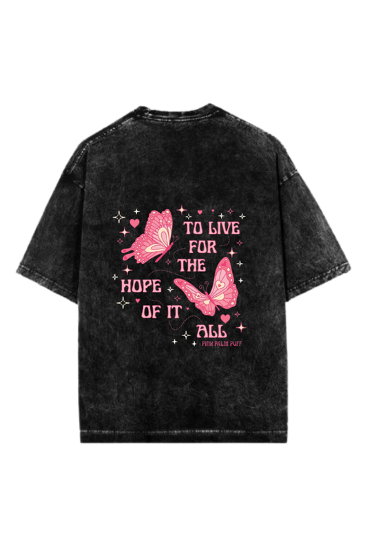 butterflies One Size t- shirt Washed Back 9