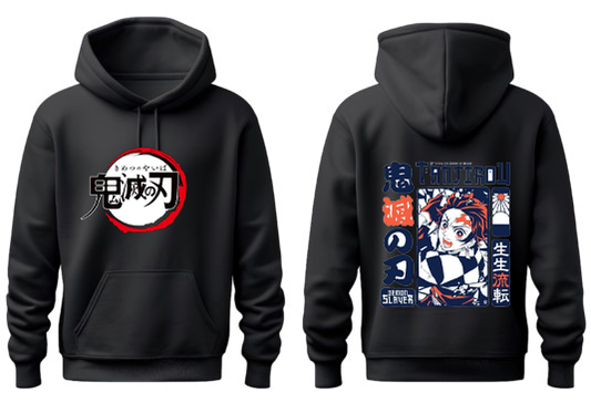 Anime Demon slayer nezuko tanjiro Oversize Hoodie Black 9