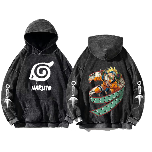 Naruto Shippuden One Size hoodie Washed Back 9