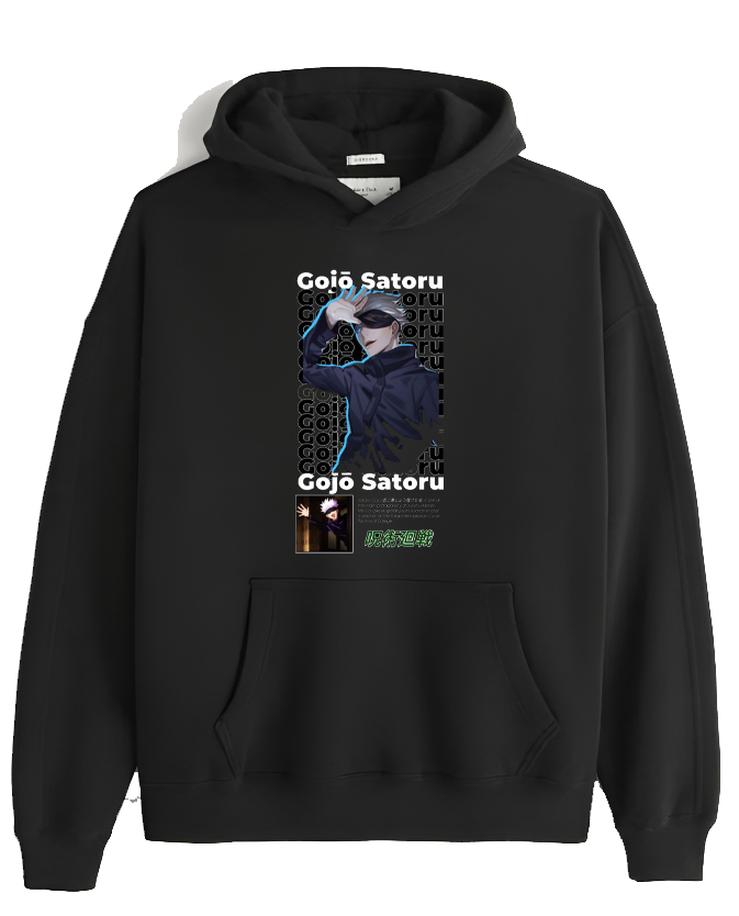jujutsu kaisen GOJO Oversize  Hoodie Black 9